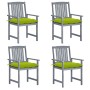 Gartenstühle mit Kissen 4 Stk. massives Akazienholz grau von , Gartenstühle - Ref: Foro24-3061274, Preis: 275,80 €, Rabatt: %