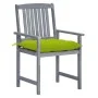 Garden chairs with cushions 4 pcs solid acacia wood in gray by , Garden chairs - Ref: Foro24-3061274, Price: 273,13 €, Discou...