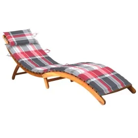 Garden sun lounger with solid acacia wood cushion. by , Loungers - Ref: Foro24-3061585, Price: 175,73 €, Discount: %