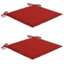 Batavia chairs 2 units solid teak with red cushions by , Garden chairs - Ref: Foro24-3062133, Price: 276,97 €, Discount: %