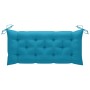 Solid teak Batavia bench with light blue cushion 120 cm by , garden benches - Ref: Foro24-3062173, Price: 224,67 €, Discount: %