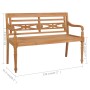 Solid teak Batavia bench with light blue cushion 120 cm by , garden benches - Ref: Foro24-3062173, Price: 224,67 €, Discount: %