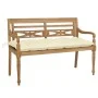 Solid teak Batavia bench with cream white cushion, 120 cm. by , garden benches - Ref: Foro24-3062171, Price: 220,80 €, Discou...
