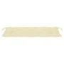 Banco Batavia de teca maciza con cojín blanco crema 120 cm de , Bancos de jardín - Ref: Foro24-3062171, Precio: 217,84 €, Des...
