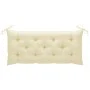 Solid teak Batavia bench with cream white cushion, 120 cm. by , garden benches - Ref: Foro24-3062171, Price: 220,80 €, Discou...