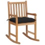 Schaukelstuhl aus massivem Teakholz mit schwarzem Kissen von , Gartenstühle - Ref: Foro24-3062779, Preis: 162,81 €, Rabatt: %