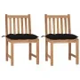 Sillas de jardín 2 unidades madera maciza de teca con cojines de , Sillas de jardín - Ref: Foro24-3062938, Precio: 231,21 €, ...
