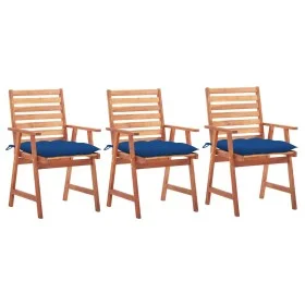 Sillas comedor de jardín 3 uds madera maciza acacia y cojines de , Sillas de jardín - Ref: Foro24-3064372, Precio: 211,45 €, ...