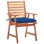 Sillas comedor de jardín 3 uds madera maciza acacia y cojines de , Sillas de jardín - Ref: Foro24-3064372, Precio: 211,97 €