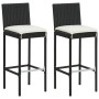 3-teiliges Gartenbar-Möbelset und Kissen Kunstrattan schwarz von , Gartensets - Ref: Foro24-3064764, Preis: 247,00 €, Rabatt: %