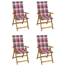 Verstellbare Gartenstühle 4 Stück Kissen aus massivem Akazienholz von , Gartenstühle - Ref: Foro24-3065360, Preis: 340,03 €, ...