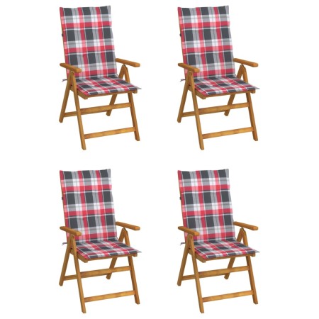 Verstellbare Gartenstühle 4 Stück Kissen aus massivem Akazienholz von , Gartenstühle - Ref: Foro24-3065360, Preis: 332,99 €, ...