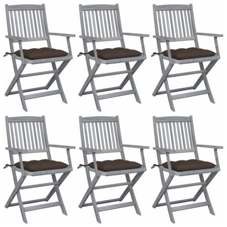 Klappbare Gartenstühle 6 Stück Kissen massives Akazienholz von , Gartenstühle - Ref: Foro24-3065430, Preis: 299,37 €, Rabatt: %