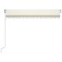 Retractable manual awning with LED cream 300x250 cm by , Awnings - Ref: Foro24-3068862, Price: 256,35 €, Discount: %