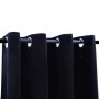 Cortinas opacas con anillas 2 uds terciopelo negro 140x245 cm