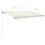 Retractable manual awning with LED cream 300x250 cm by , Awnings - Ref: Foro24-3068862, Price: 256,35 €, Discount: %