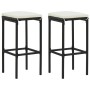 Set de muebles de bar jardín 3 piezas y cojines ratán PE negro de , Conjuntos de jardín - Ref: Foro24-3064848, Precio: 221,26 €