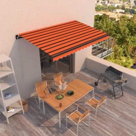 Manuelle einziehbare Markise orange und braun 400x350 cm von , Markisen - Ref: Foro24-3069180, Preis: 358,55 €, Rabatt: %