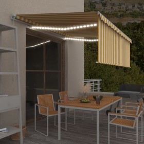 Toldo manual retráctil con persiana y LED amarillo blanco 4x3 m de , Toldos - Ref: Foro24-3069303, Precio: 384,18 €, Descuent...