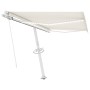 Toldo manual retráctil con luz LED crema 300x250 cm de , Toldos - Ref: Foro24-3069502, Precio: 383,04 €, Descuento: %