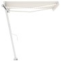 Toldo manual retráctil con luz LED crema 300x250 cm de , Toldos - Ref: Foro24-3069502, Precio: 383,04 €, Descuento: %