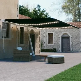 Automatic awning with LED lights and wind sensor anthracite 500x300 cm by , Awnings - Ref: Foro24-3069594, Price: 770,27 €, D...