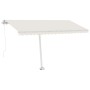 Manual retractable awning with LED lights cream 400x300 cm by , Awnings - Ref: Foro24-3069542, Price: 482,62 €, Discount: %