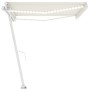 Manual retractable awning with LED lights cream 400x300 cm by , Awnings - Ref: Foro24-3069542, Price: 482,62 €, Discount: %