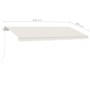 Manual retractable awning with LED lights cream 400x300 cm by , Awnings - Ref: Foro24-3069542, Price: 482,62 €, Discount: %