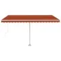 Manual retractable awning with orange and brown LED light 400x350 cm by , Awnings - Ref: Foro24-3069625, Price: 517,35 €, Dis...