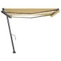 Retractable manual awning with yellow and white LED lights 400x300 cm by , Awnings - Ref: Foro24-3069743, Price: 449,30 €, Di...