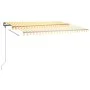 Retractable manual awning with yellow and white LED lights 400x300 cm by , Awnings - Ref: Foro24-3069743, Price: 449,30 €, Di...