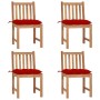 Gartenstühle 4 Einheiten aus massivem Teakholz mit Kissen von , Gartenstühle - Ref: Foro24-3073109, Preis: 467,01 €, Rabatt: %