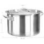Edelstahltopf 24 L 36x24 cm von vidaXL, hohe Töpfe - Ref: Foro24-51138, Preis: 91,89 €, Rabatt: %