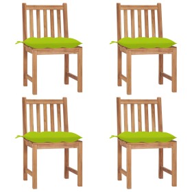 Garden chairs, set of 4, made of solid teak wood with cushions. by , Garden chairs - Ref: Foro24-3073114, Price: 467,01 €, Di...