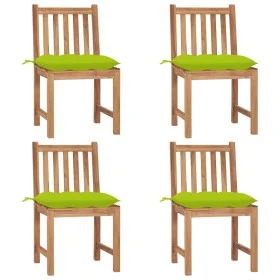 Gartenstühle 4 Einheiten aus massivem Teakholz mit Kissen von , Gartenstühle - Ref: Foro24-3073114, Preis: 454,54 €, Rabatt: %