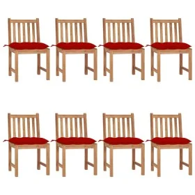 Garden chairs, 8 units, solid teak wood with cushions. by , Garden chairs - Ref: Foro24-3073163, Price: 904,58 €, Discount: %