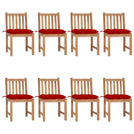 Garden chairs, 8 units, solid teak wood with cushions. by , Garden chairs - Ref: Foro24-3073163, Price: 903,02 €, Discount: %