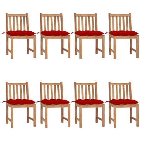 Gartenstühle 8 Einheiten aus massivem Teakholz mit Kissen von , Gartenstühle - Ref: Foro24-3073163, Preis: 998,36 €, Rabatt: %