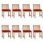 Gartenstühle 8 Einheiten aus massivem Teakholz mit Kissen von , Gartenstühle - Ref: Foro24-3073163, Preis: 904,58 €, Rabatt: %
