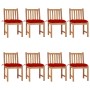 Gartenstühle 8 Einheiten aus massivem Teakholz mit Kissen von , Gartenstühle - Ref: Foro24-3073163, Preis: 998,36 €, Rabatt: %