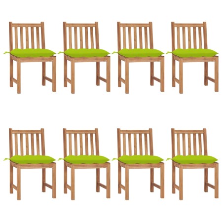 Garden chairs, 8 units, solid teak wood with cushions. by , Garden chairs - Ref: Foro24-3073168, Price: 998,36 €, Discount: %
