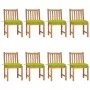 Sillas de jardín 8 unidades madera maciza de teca con cojines de , Sillas de jardín - Ref: Foro24-3073168, Precio: 904,48 €, ...