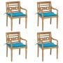 Batavia chairs, set of 4, made of solid teak wood with cushions. by , Garden chairs - Ref: Foro24-3073299, Price: 496,45 €, D...