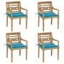 Batavia chairs, set of 4, made of solid teak wood with cushions. by , Garden chairs - Ref: Foro24-3073299, Price: 496,34 €, D...