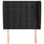 Cabecero con orejas de terciopelo negro 83x23x118/128 cm