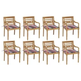 Batavia chairs 8 units solid teak wood with cushions by , Garden chairs - Ref: Foro24-3073362, Price: 1,00 €, Discount: %