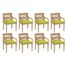 Batavia chairs 8 units solid teak wood with cushions by , Garden chairs - Ref: Foro24-3073360, Price: 1,00 €, Discount: %