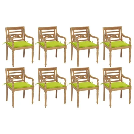 Batavia chairs 8 units solid teak wood with cushions by , Garden chairs - Ref: Foro24-3073360, Price: 1,00 €, Discount: %