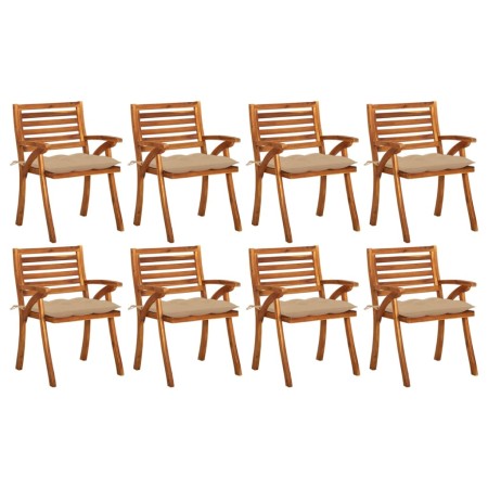 Gartenstühle 8 Stk. massives Teakholz mit Kissen von , Gartenstühle - Ref: Foro24-3075219, Preis: 700,58 €, Rabatt: %